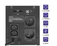 Qoltec UPS Line Interactive | Monolith | 2000VA | 1200W | LCD | USB - 1180152 - zdjęcie 4